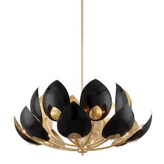 Lotus Chandelier, Gold Leaf