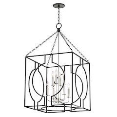 Octavio Lantern, Aged Iron, Polished Nickel Combo
