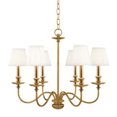 Menlo Park Chandelier, Aged Brass