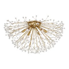 Dunkirk Semi Flush, Aged Brass