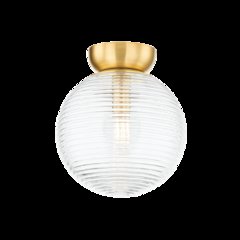 Sara Flush Mount, Aged Brass