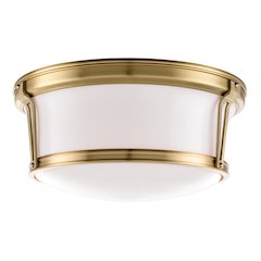 Newport Flush Mount, Aged Brass