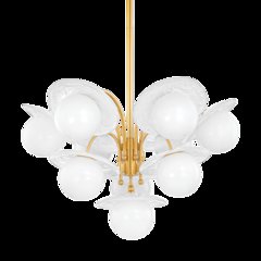 Stampford Chandelier, Aged Brass