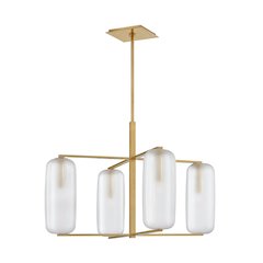 Pebble Chandelier, Aged Brass