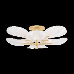 Kamal Semi Flush, Vintage Gold Leaf