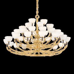 Brahma Chandelier, Vintage Brass