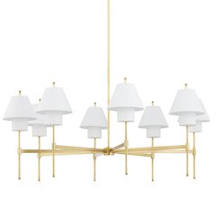 Glenmoore Chandelier, Aged Brass