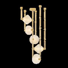Solara Chandelier, Vintage Polished Brass