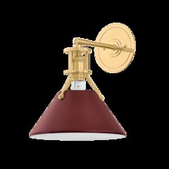 Painted No. 2 Wall Sconce, Aged Brass