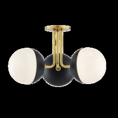 Renee Semi Flush, Aged Brass