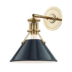 Painted No.2 Wall Sconce, Aged Brass