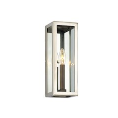 Morgan Exterior Wall Sconce, Bronze With Polished Stainless