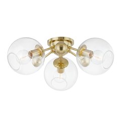 Abbott Semi Flush, Aged Brass
