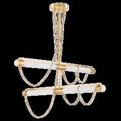 Lariat Chandelier, Vintage Brass