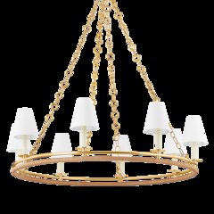 Swanton Chandelier, Aged Brass