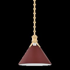 Painted No. 2 Pendant, Aged Brass