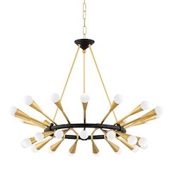 Aries Chandelier, Vintage Polished Brass
