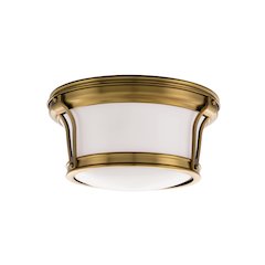 Newport Flush Mount, Aged Brass