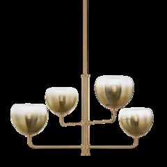 August Chandelier, Patina Brass