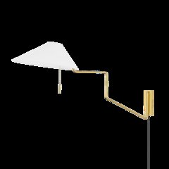 Aisa Plug-In Sconce, Aged Brass