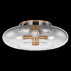 Gunner Flush Mount, Patina Brass