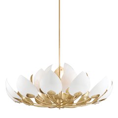 Lotus Chandelier, Gold Leaf