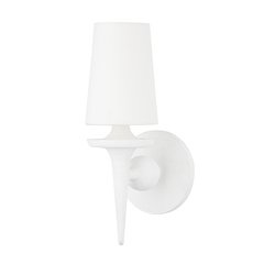 Torch Wall Sconce, White Plaster