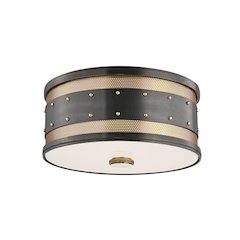 Gaines Flush Mount, Aged Brass, Old Bronze