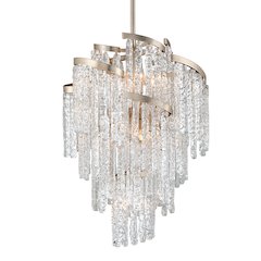 Mont Blanc Chandelier, Modern Silver Leaf