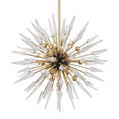 Sparta Chandelier, Aged Brass