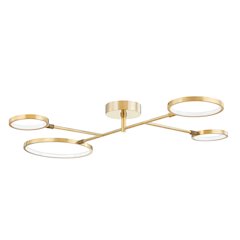 Saturn Semi Flush, Aged Brass