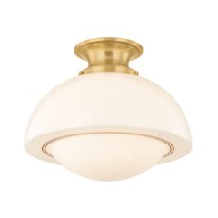 Celine Semi Flush, Aged Brass