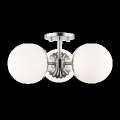 Paige Semi Flush, Polished Nickel
