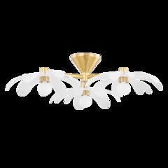 Twiggy Semi Flush, Aged Brass