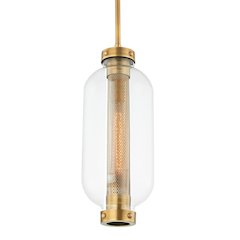 Atwater Exterior Pendant, Patina Brass