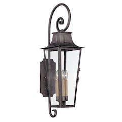 Parisian Square Exterior Wall Sconce, Aged Pewter