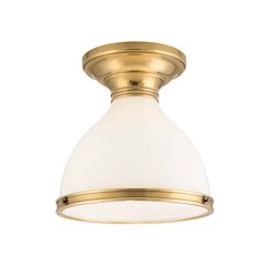 Randolph Semi Flush, Aged Brass