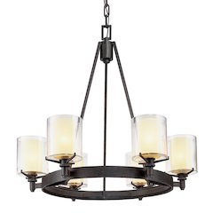 Arcadia Chandelier, Textured Iron