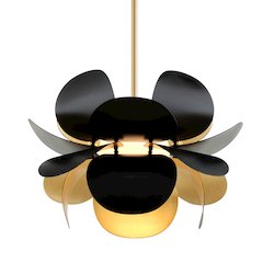 Ginger Chandelier, Gold Leaf