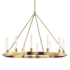 Chambers Chandelier, Aged Brass