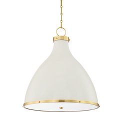 Painted No. 3 Pendant, Aged Brass