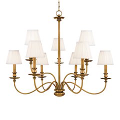 Menlo Park Chandelier, Aged Brass