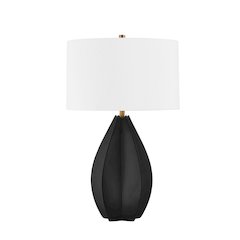 Mineral Table Lamp, Patina Brass