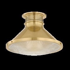Highclere Flush Mount, Aged Brass