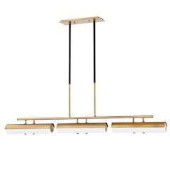 Titus Linear Chandelier, Patina Brass
