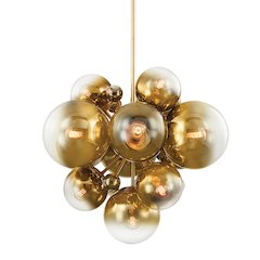 Kyoto Chandelier, Vintage Polished Brass
