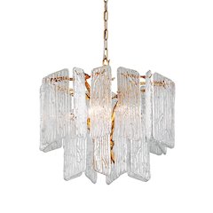 Piemonte Chandelier, Gold Leaf
