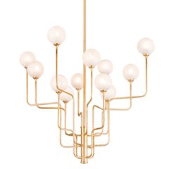 Onyx Chandelier, Vintage Gold Leaf