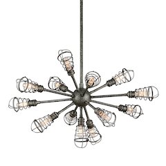 Conduit Chandelier, Old Silver