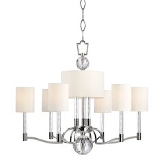 Waterloo Chandelier, Polished Nickel
